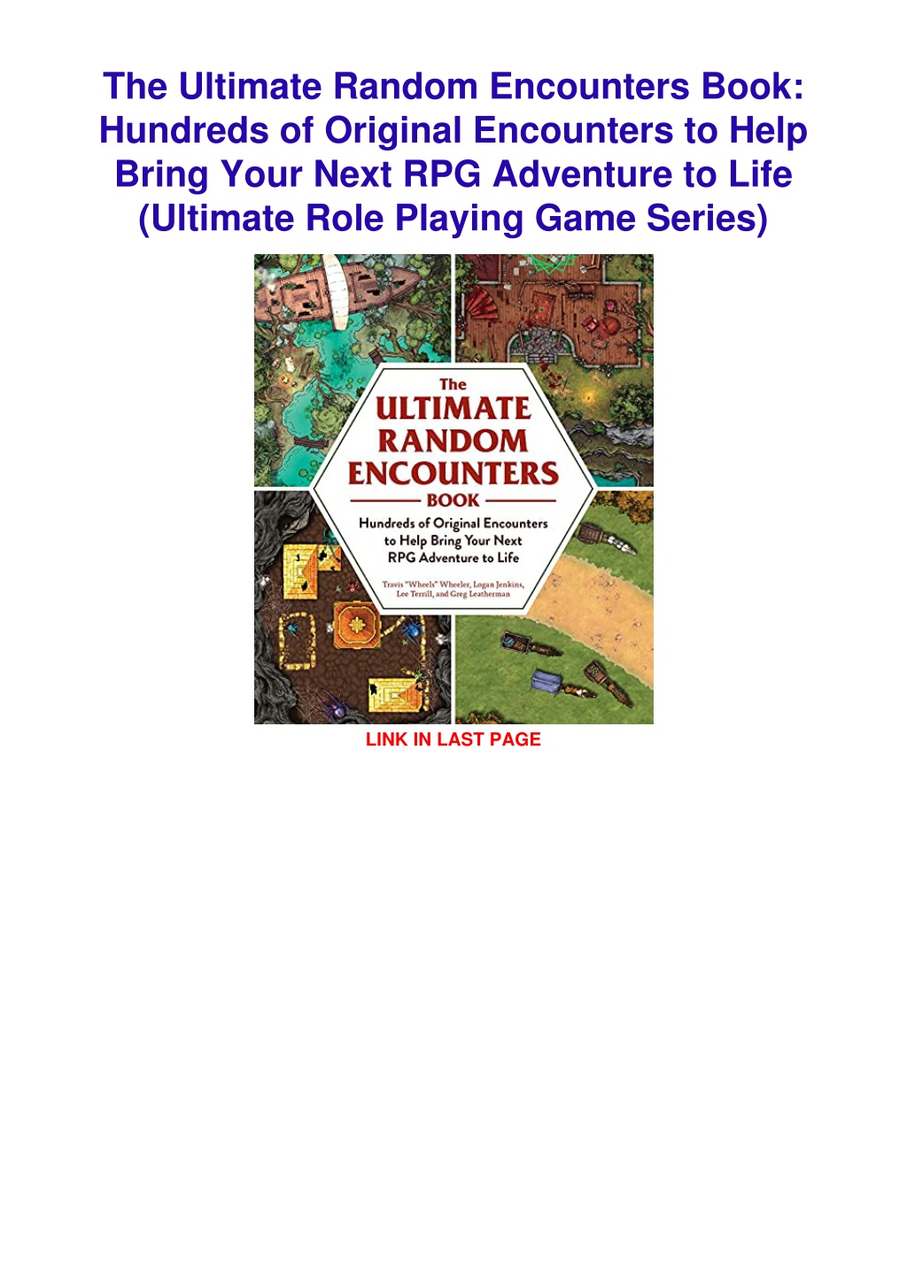 Ppt Pdfread The Ultimate Random Encounters Book Hundreds Of Original Encounters To Help 1465