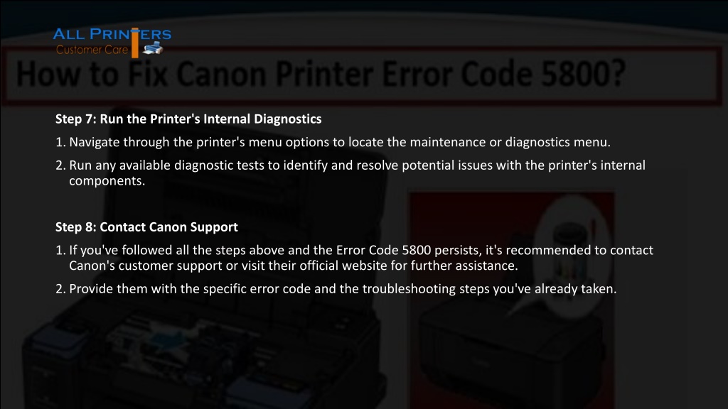 Ppt Troubleshoot Canon Printer Error Code 5800 Powerpoint Presentation Id12398108 9346