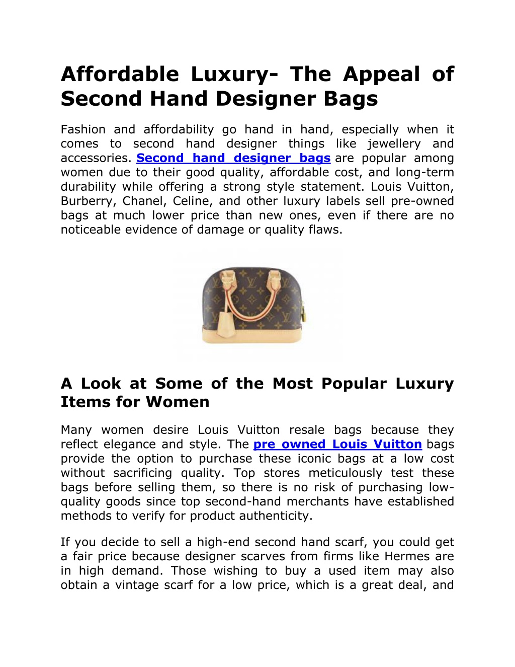 second hand designer bags