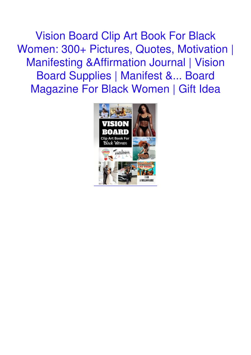 PPT - PDF_ Vision Board Clip Art Book For Black Women: 300 Pictures ...