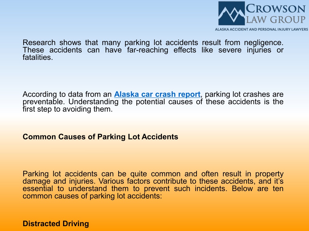 PPT - Parking Lot Accidents — Causes and Tips to Prevent Them ...
