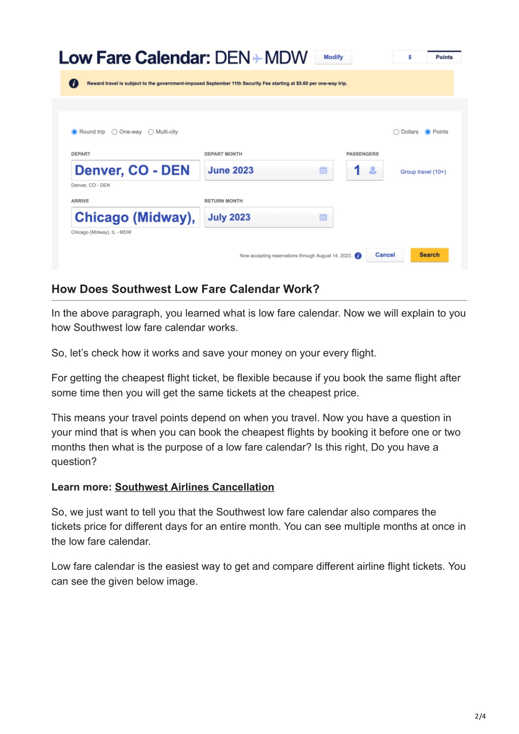 PPT Know All About Southwest Low Fare Calendar 2023 PowerPoint