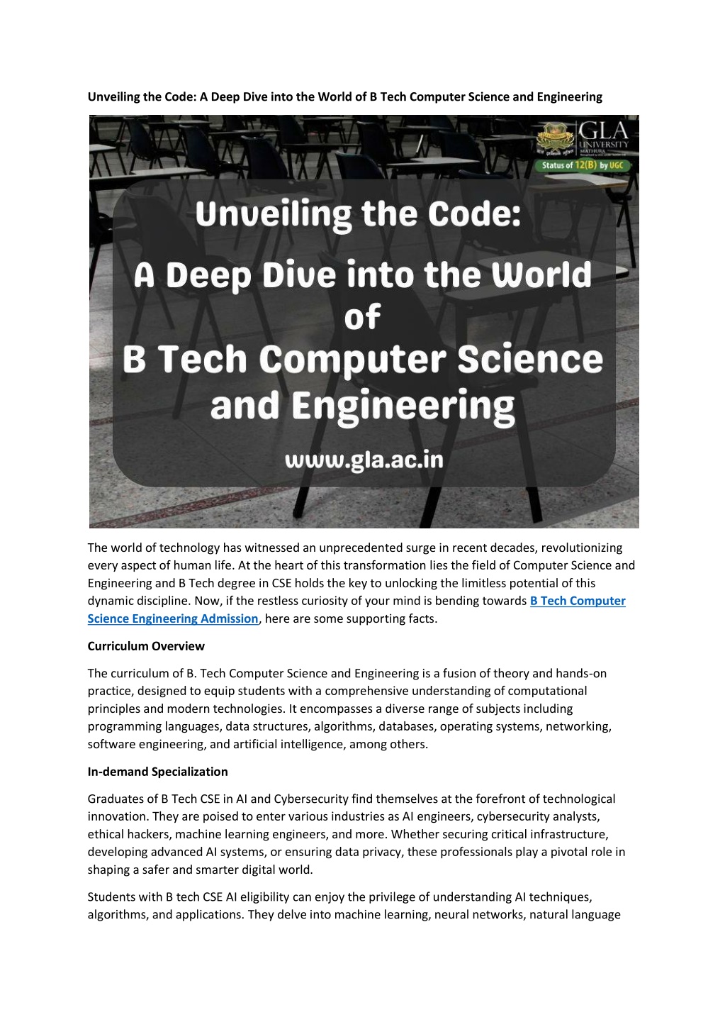 PPT - Unveiling the Code A Deep Dive into the World of B. Tech Computer 