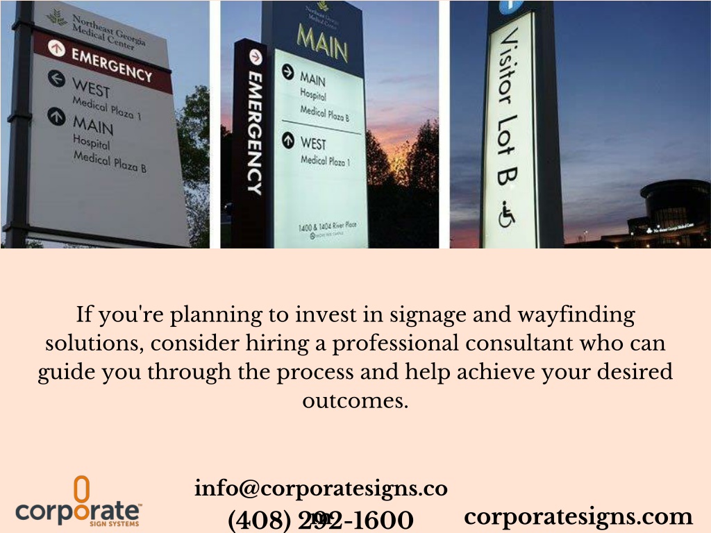 PPT wayfinding signage consultants PowerPoint Presentation, free