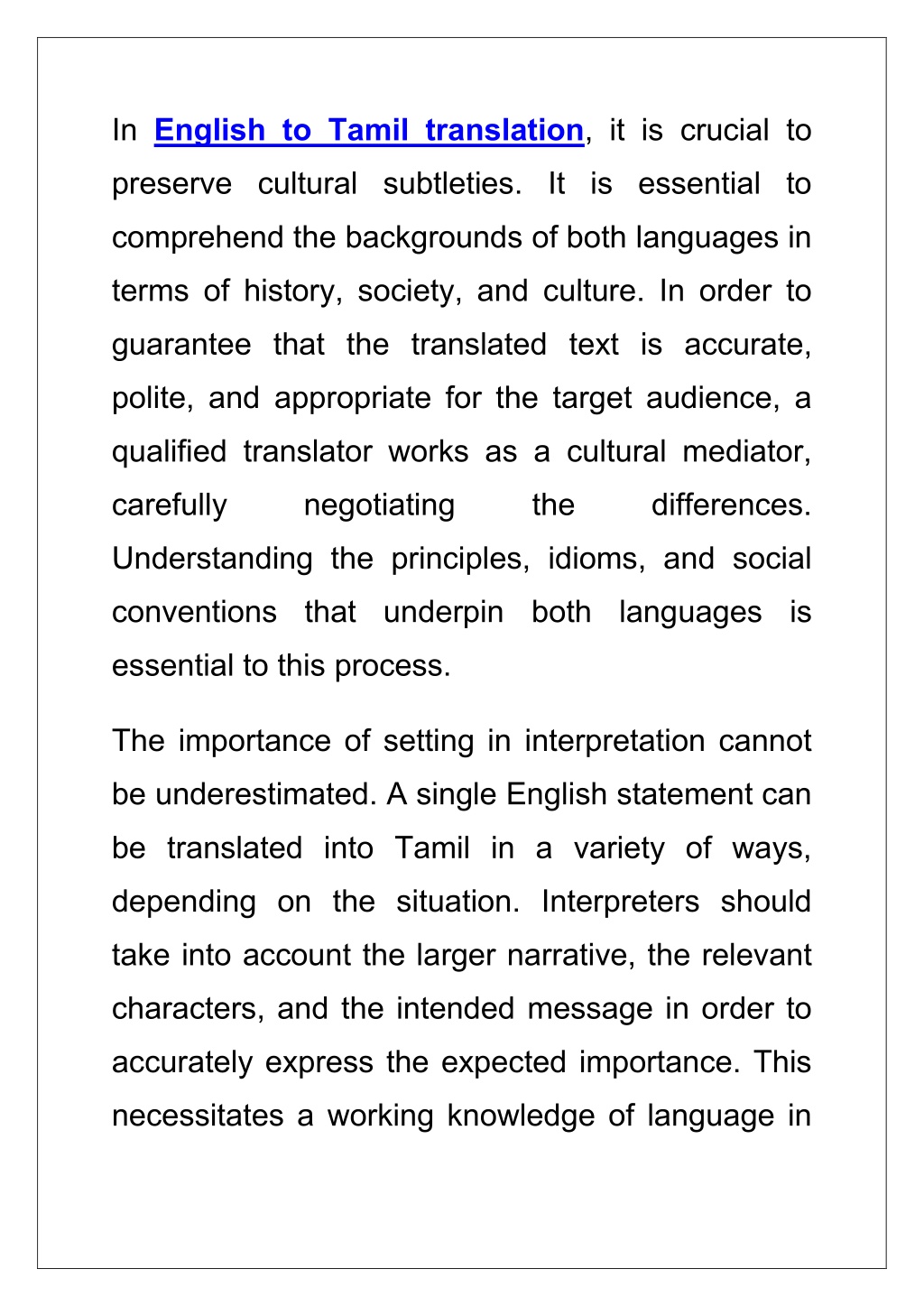 presentation translation in tamil