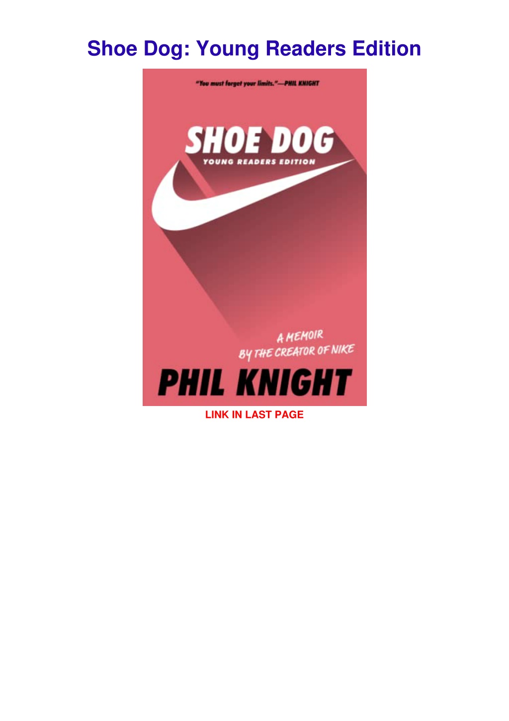 PPT - READ [PDF] Shoe Dog: Young Readers Edition PowerPoint