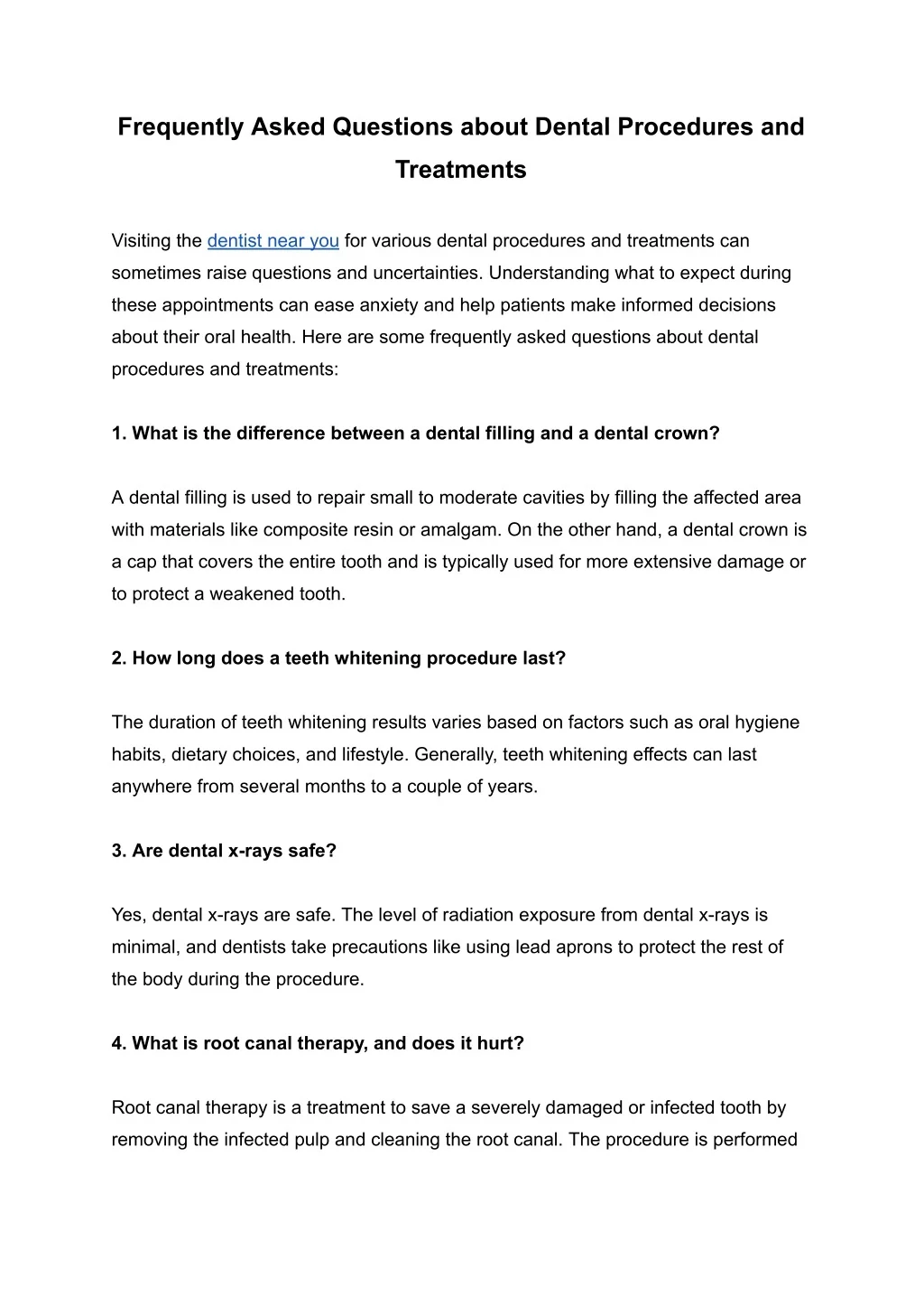 Tooth Questions PPT - Frequently Asked Questions about Dental Procedures and Treatments ...