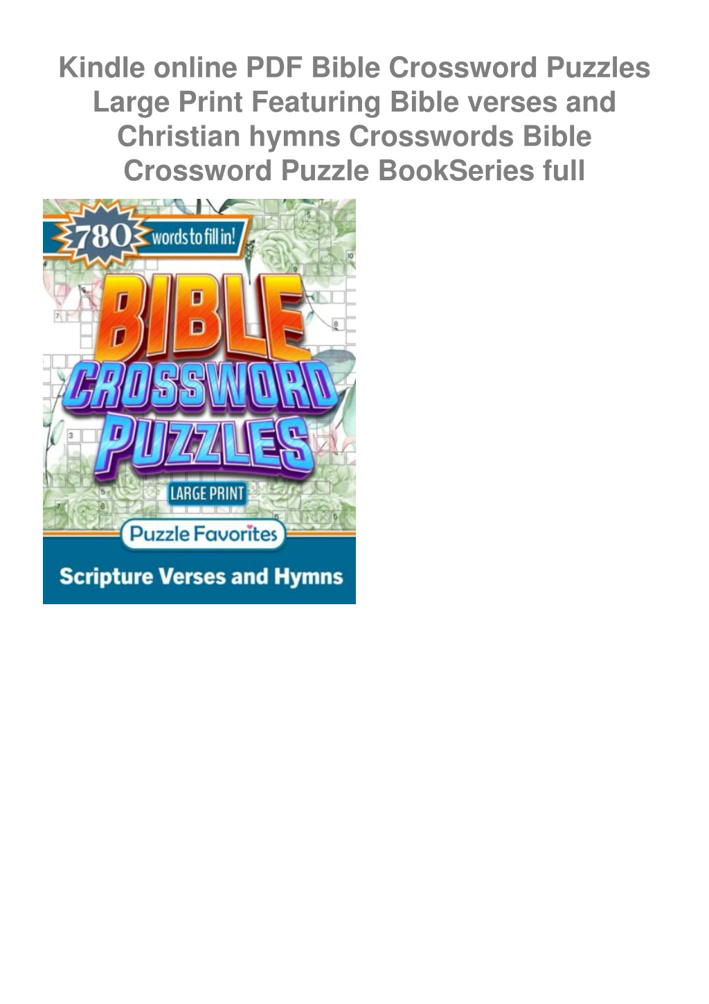 PPT Kindle online PDF Bible Crossword Puzzles Large Print Featuring