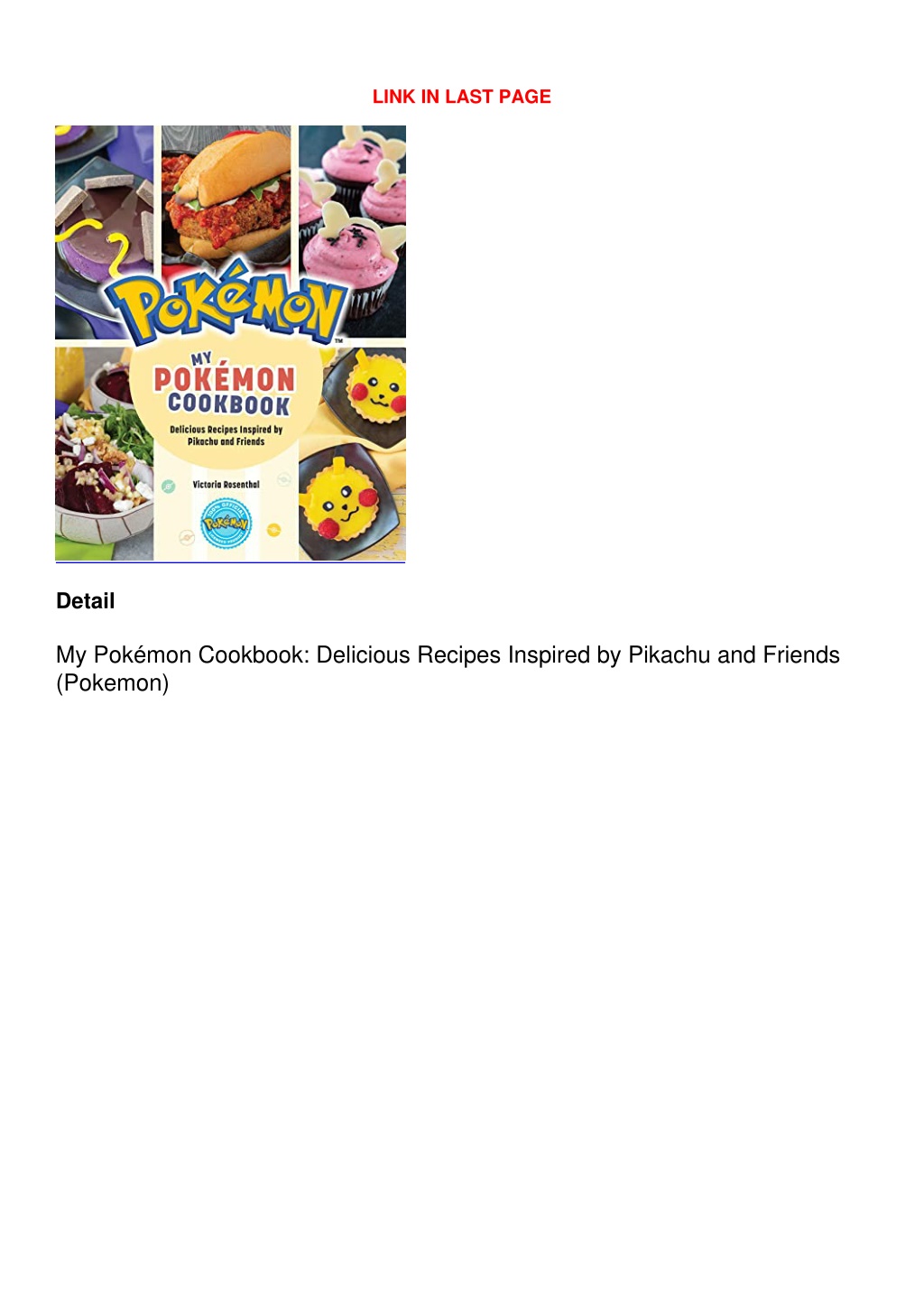 PPT - $PDF$/READ/DOWNLOAD My Pokémon Cookbook: Delicious Recipes Inspired  by Pikachu and Friends (Pokemon) PowerPoint Presentation - ID:12428696