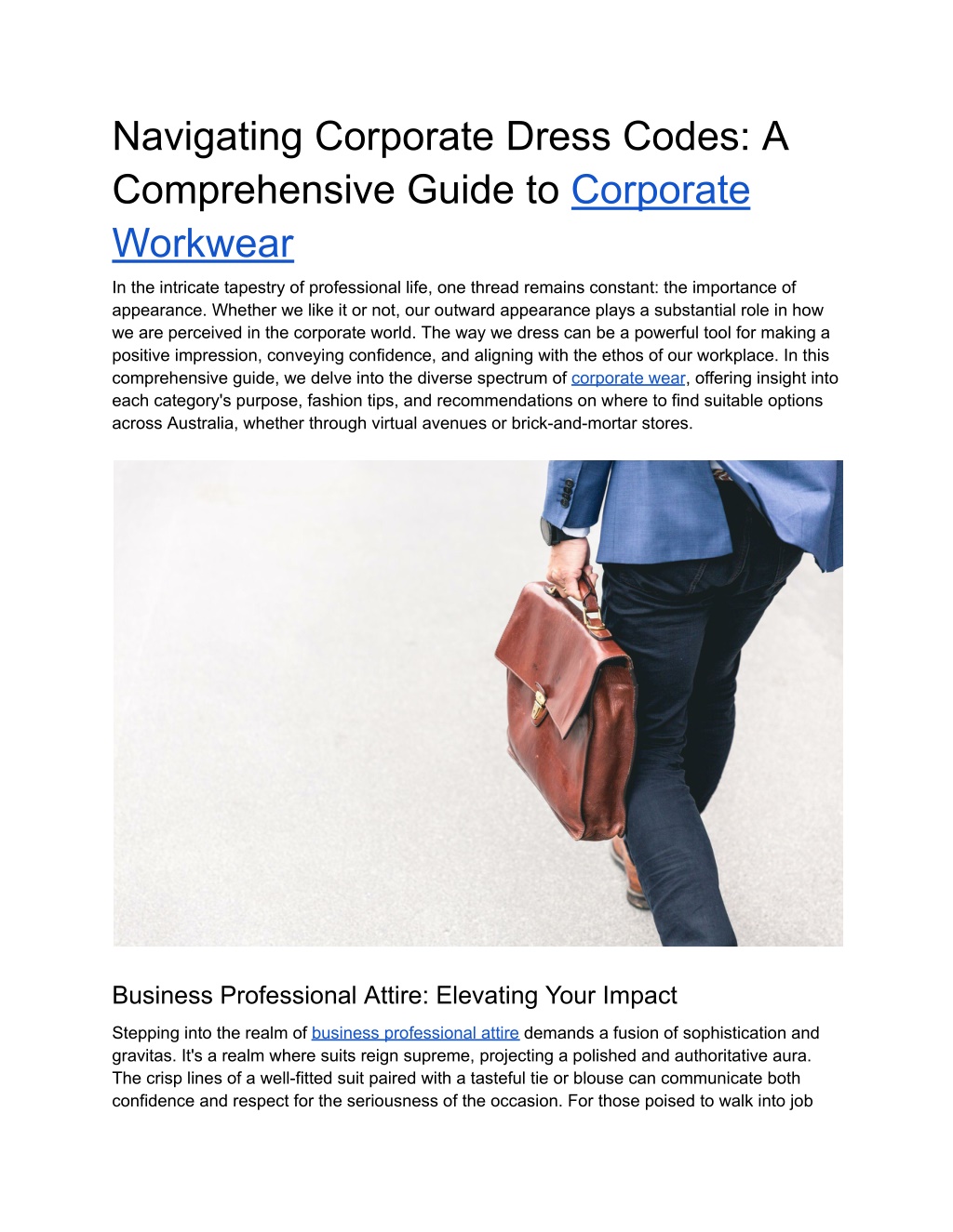 PPT - Navigating Corporate Dress Codes - A Comprehensive Guide to Corporate Workwear PowerPoint 