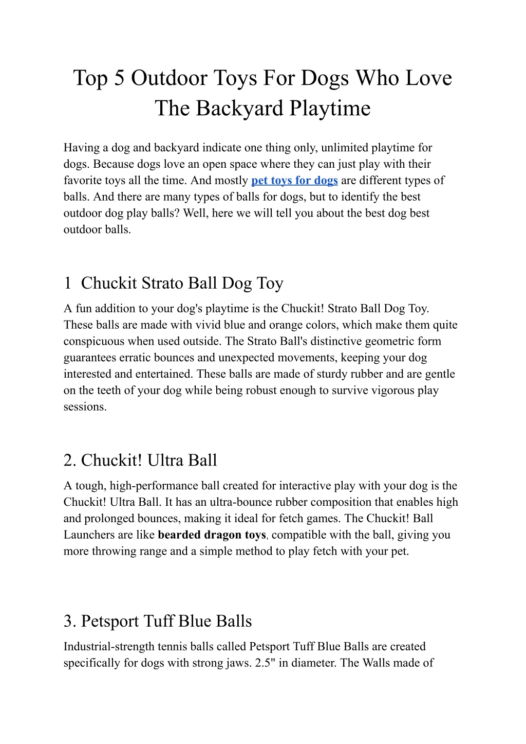 PPT - Top 5 Outdoor Toys For Dogs Who Love The Backyard Playtime ...