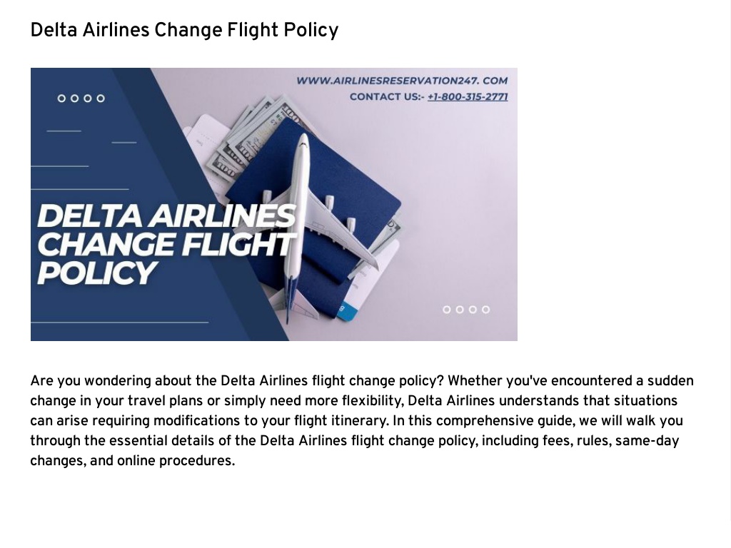 PPT Delta Airlines Change Flight Policy PowerPoint Presentation, free