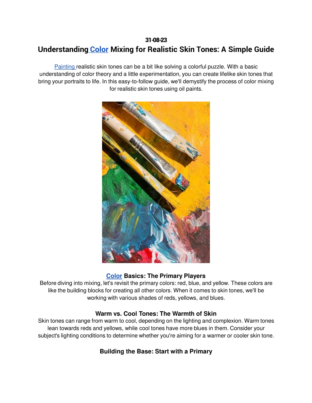 Oil Paint Mixing Guide - Understanding The Process