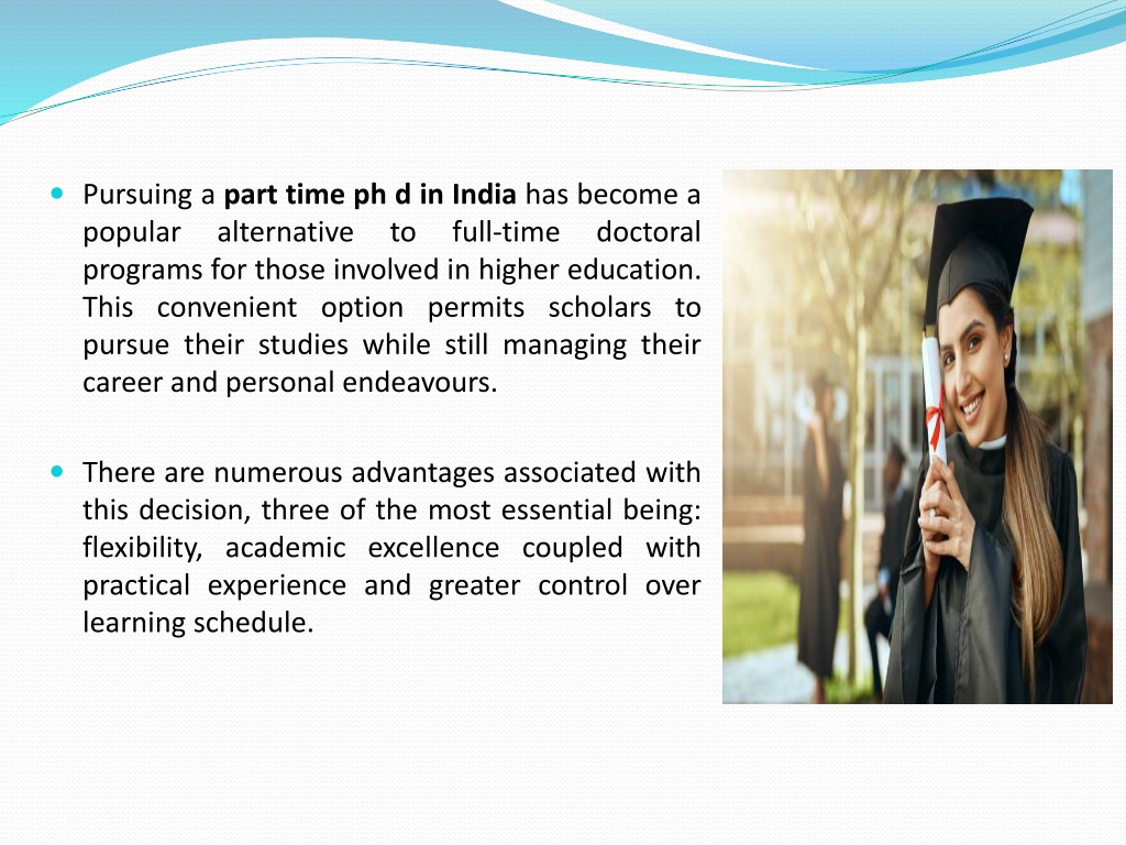 duration of part time phd in india
