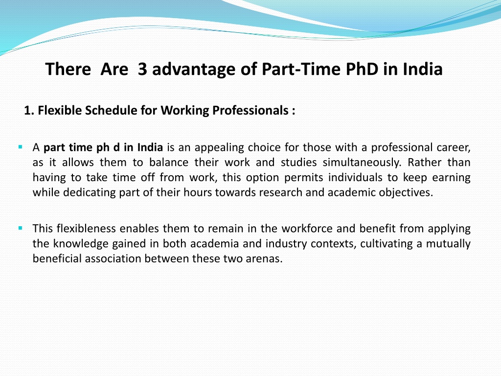 part time phd in social work in india