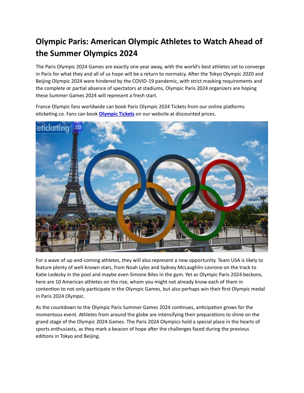 PPT Olympic Paris American Olympic Athletes to Watch Ahead of the