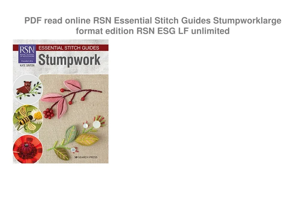 PPT - PDF read online RSN Essential Stitch Guides Stumpworklarge format ...