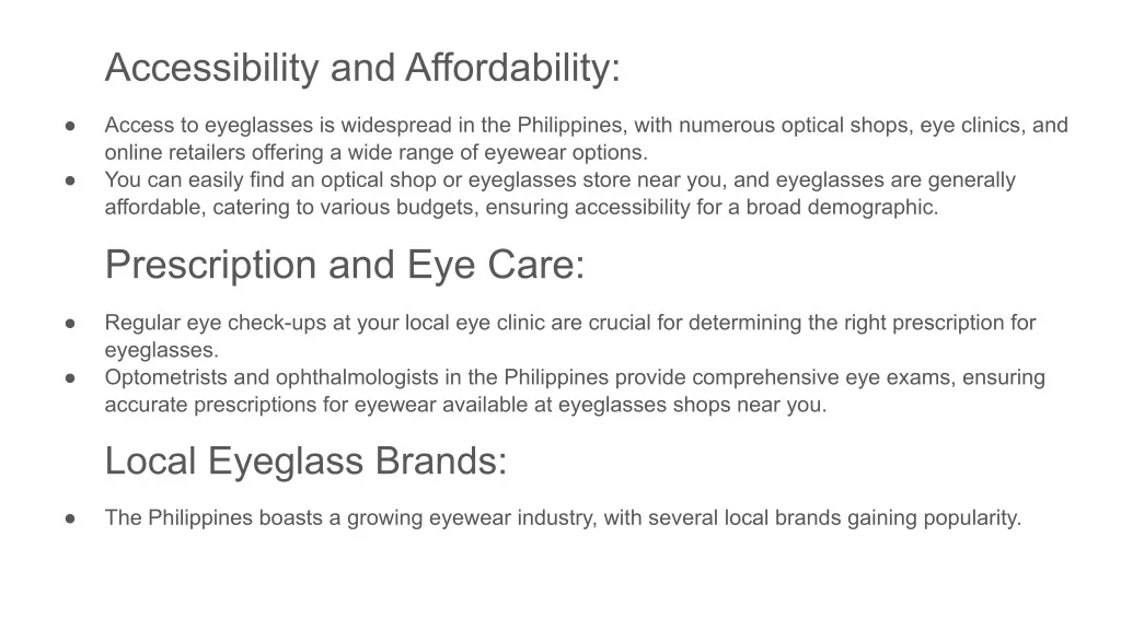 PPT Eyeglasses Philippines PowerPoint Presentation, free download