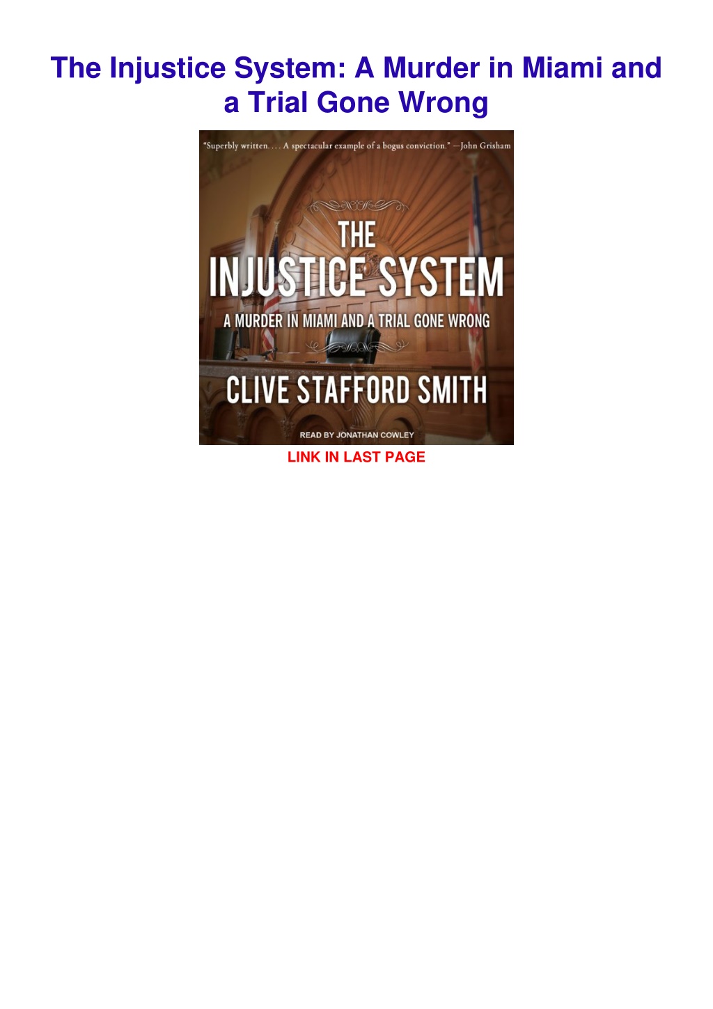 Ppt Pdf Download The Injustice System A Murder In Miami And A Trial Gone Wrong Powerpoint 