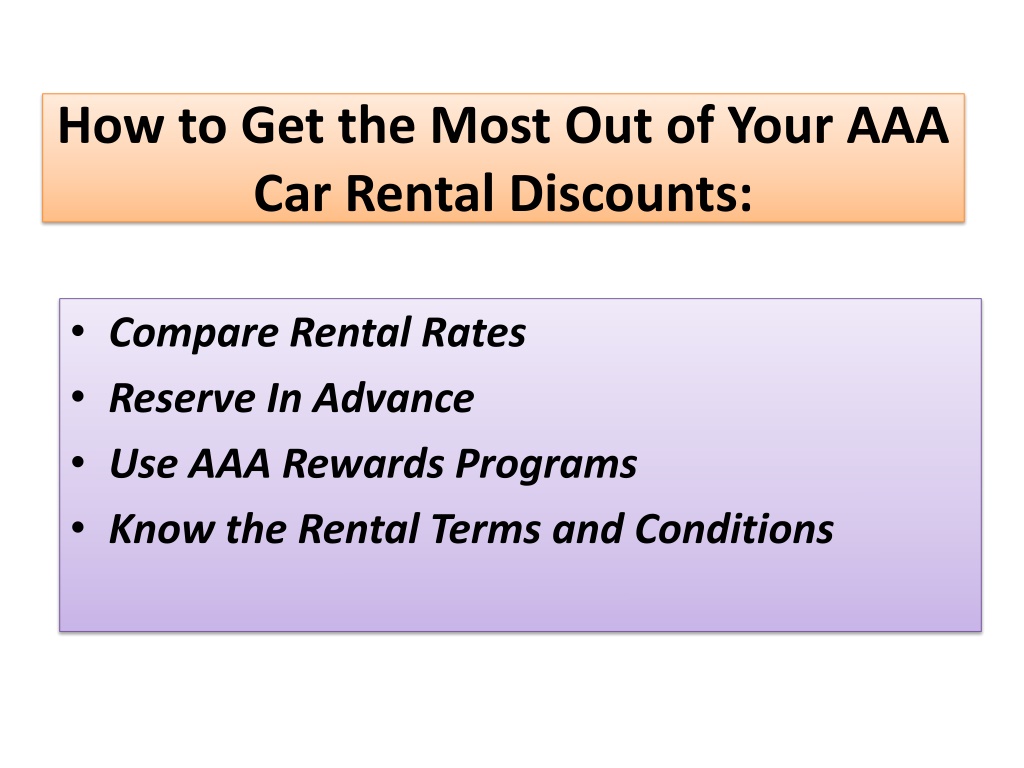 PPT AAA Car Rental Discounts PowerPoint Presentation, free download