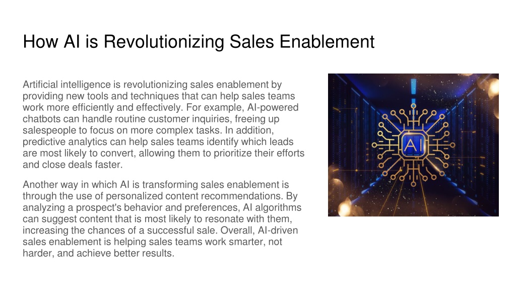 PPT - Revolutionizing Sales Empowering Teams with AI-Driven sales ...