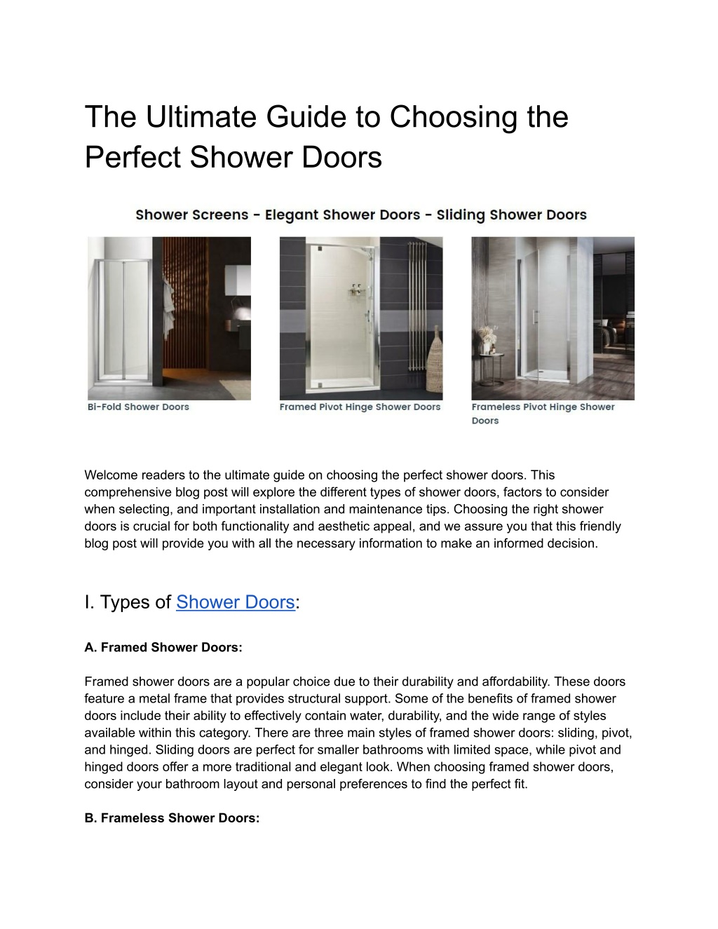 Ppt The Ultimate Guide To Choosing The Perfect Shower Doors Powerpoint Presentation Id 12475379