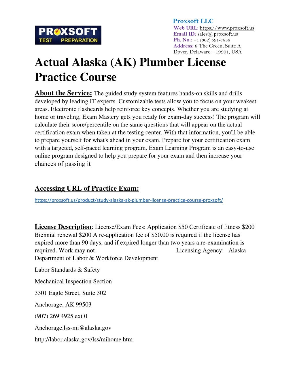 Alaska plumber installer license prep class instal the last version for apple