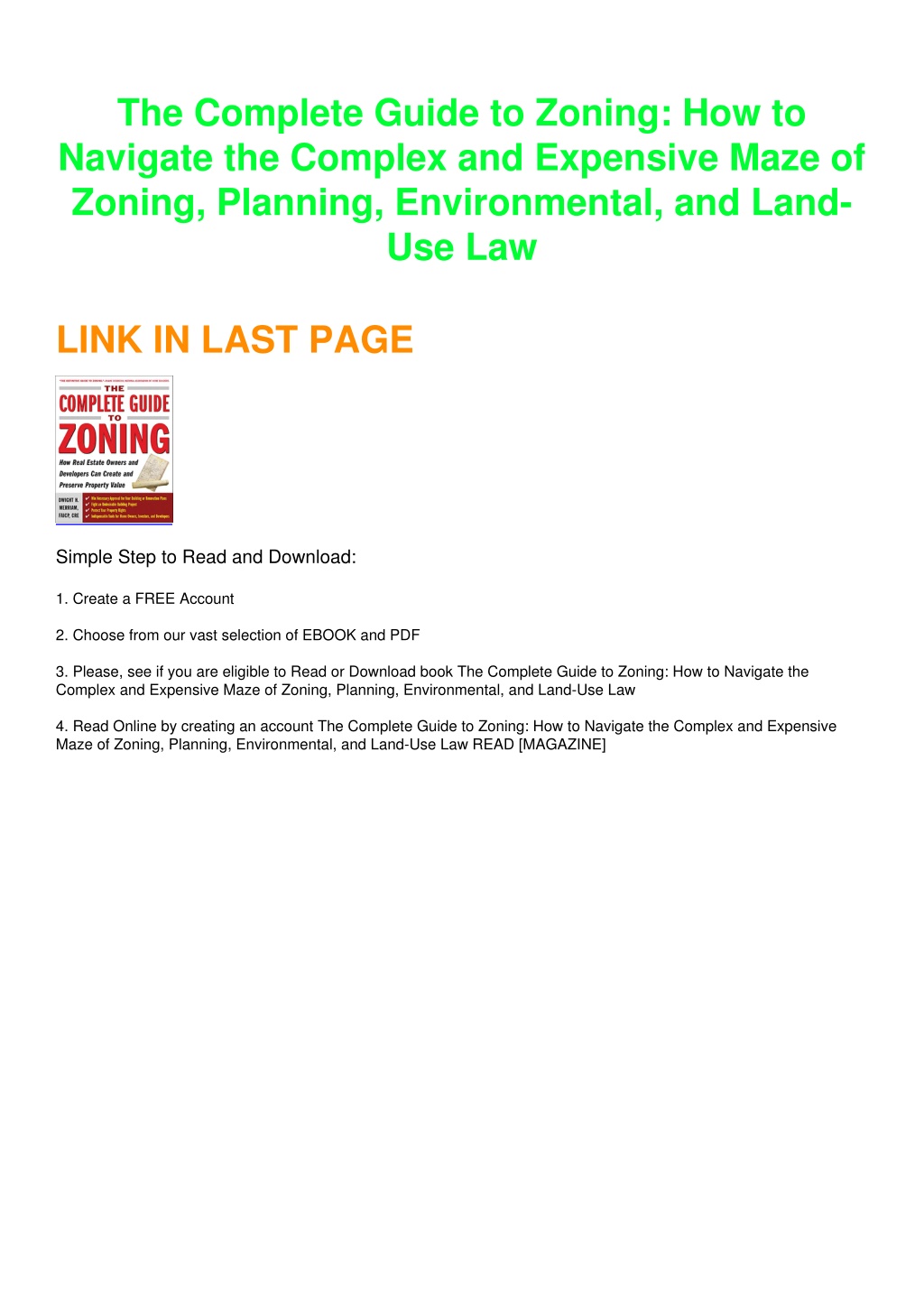 PPT - [PDF] DOWNLOAD FREE The Complete Guide to Zoning: How to Navigate 