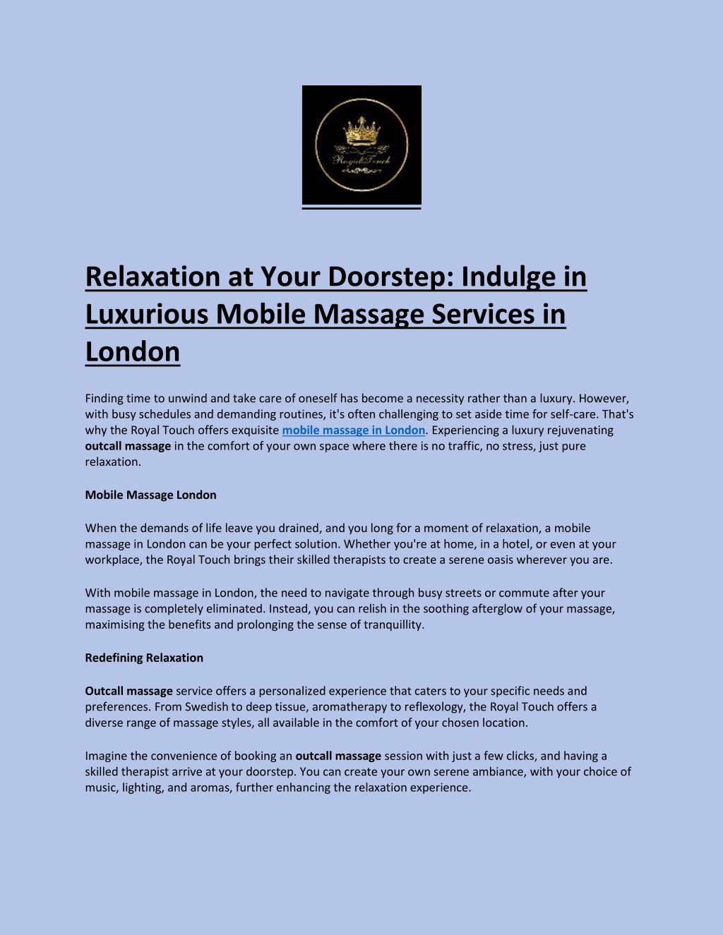 Ppt Mobile Massage Services In London Powerpoint Presentation Free