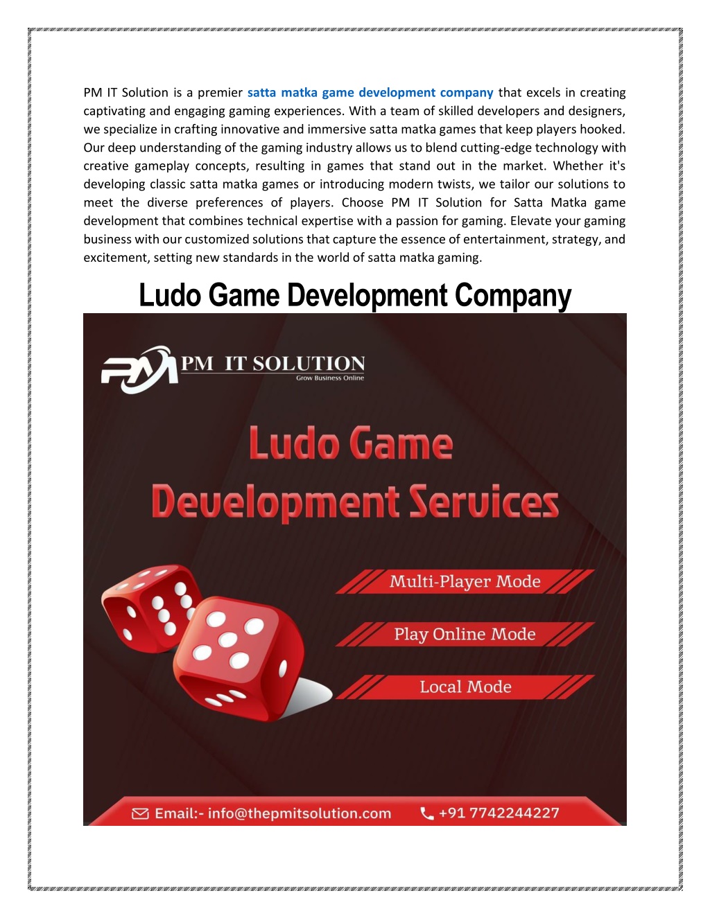 What Makes PM IT Solution the Leader in Ludo Game Development