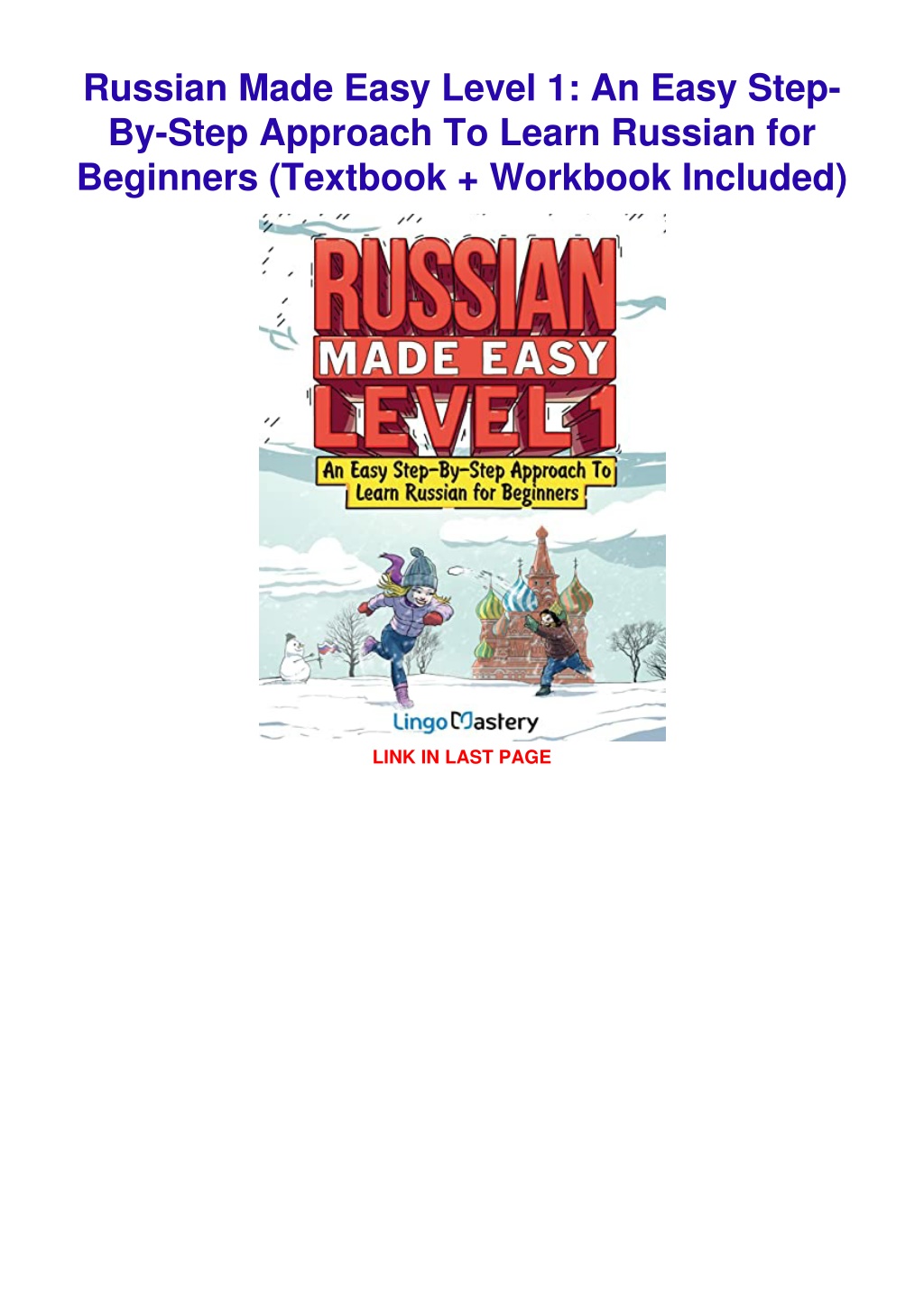 PPT [PDF] DOWNLOAD Russian Made Easy Level 1 An Easy StepByStep