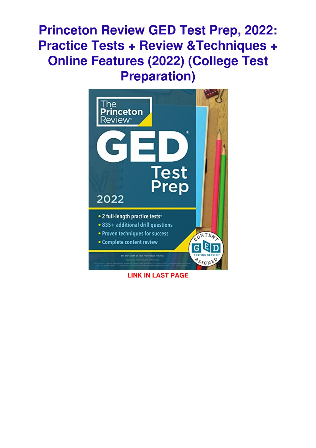 PPT get [PDF] Download Princeton Review GED Test Prep, 2022 Practice