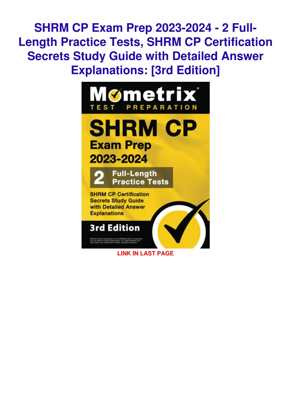 PPT [READ DOWNLOAD] SHRM CP Exam Prep 20232024 2 FullLength