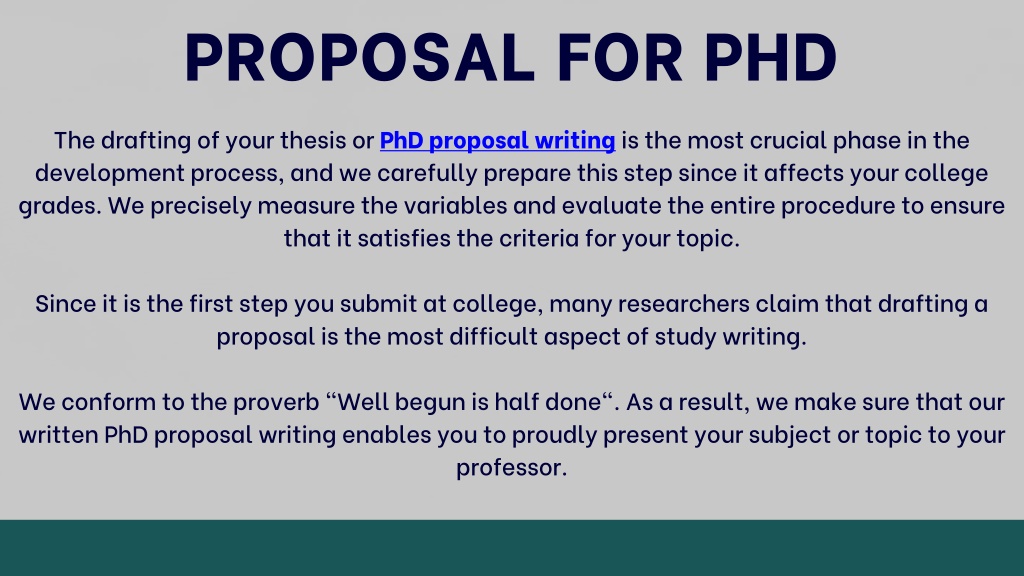 the proposal for phd