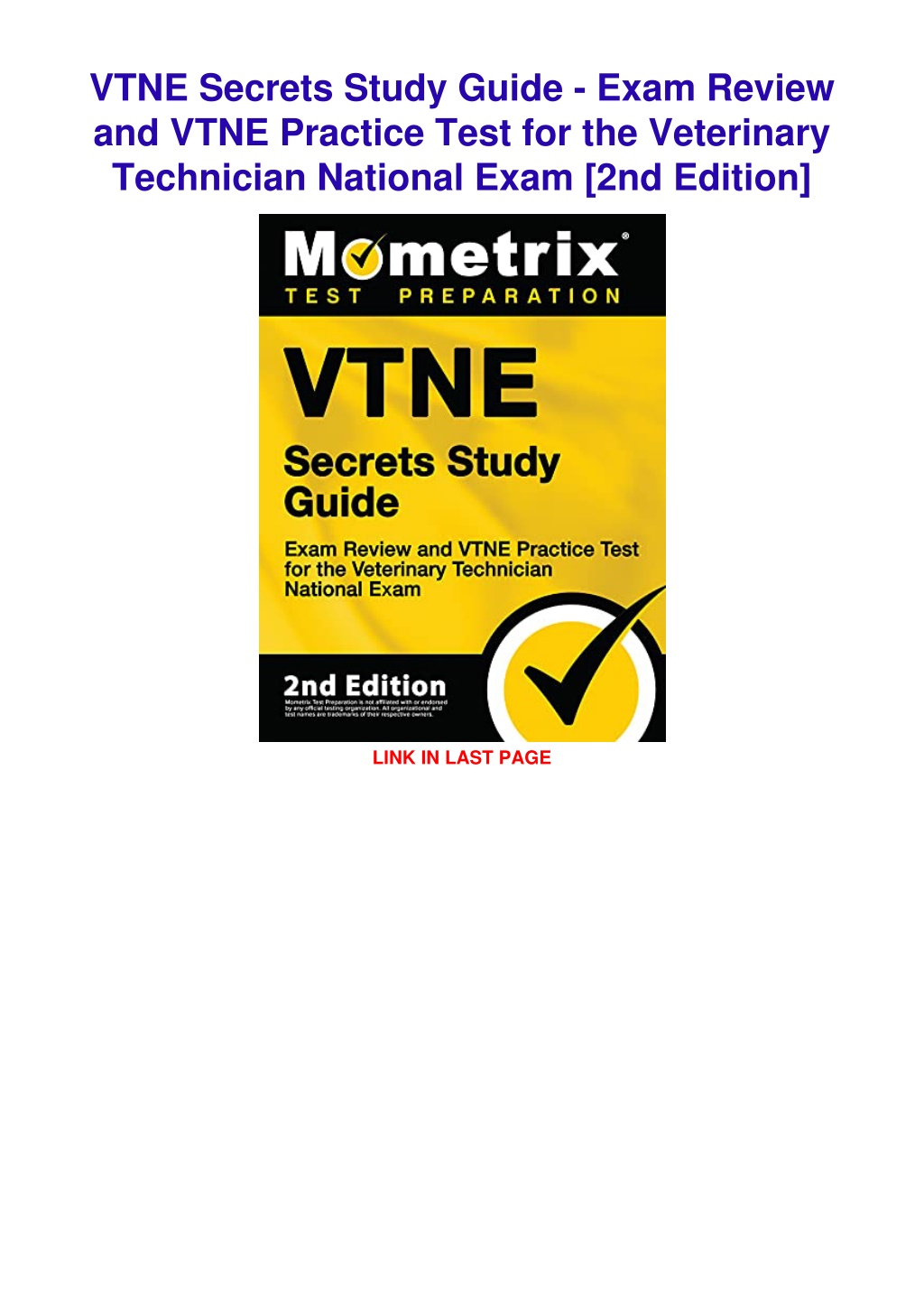 PPT READ [PDF] VTNE Secrets Study Guide Exam Review and VTNE