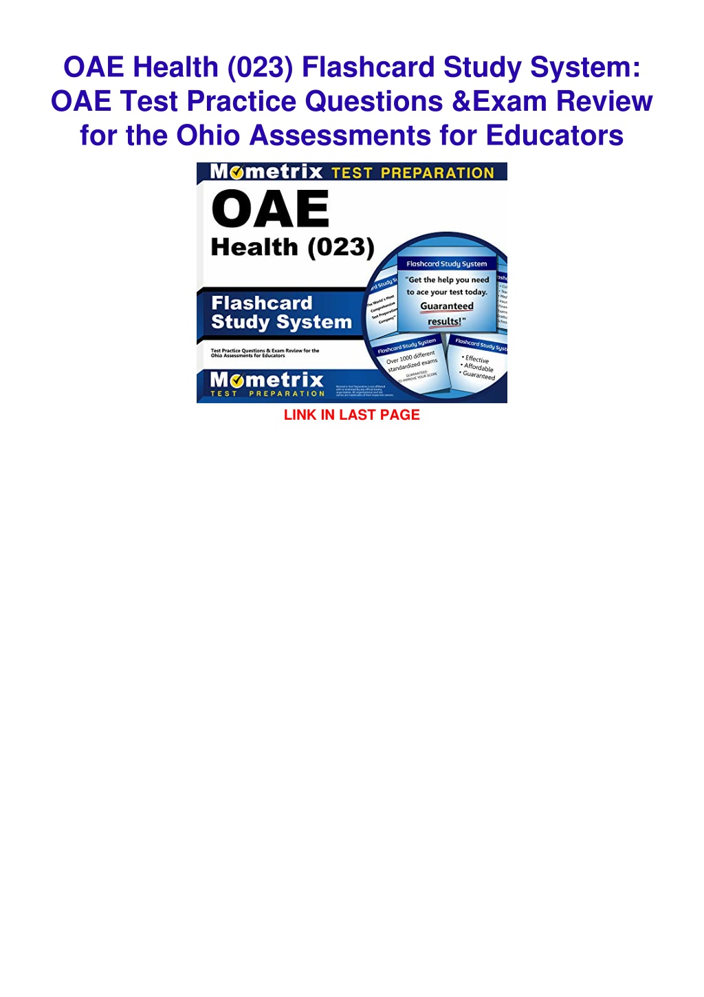 PPT - [PDF READ ONLINE] OAE Health (023) Flashcard Study System: OAE ...