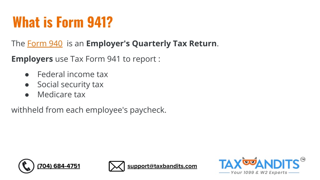 PPT Understanding IRS Form 941 Employer's Quarterly Federal Tax