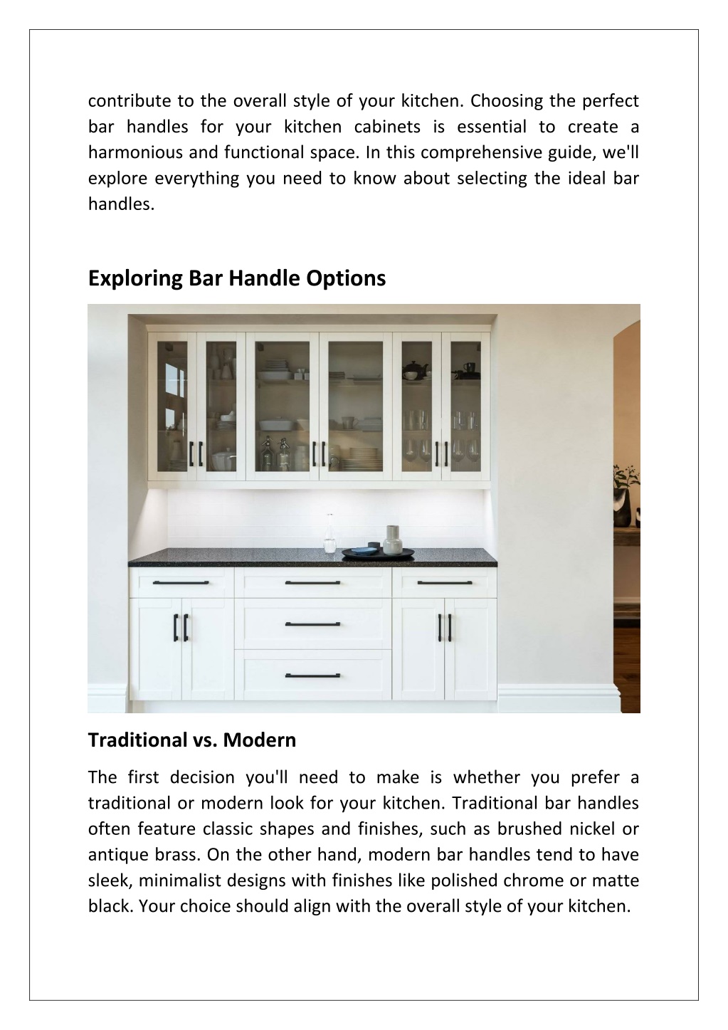 PPT - Choosing the Perfect Bar Handles for Your Kitchen Cabinets A Comprehensive  Guide PowerPoint Presentation - ID:12496538