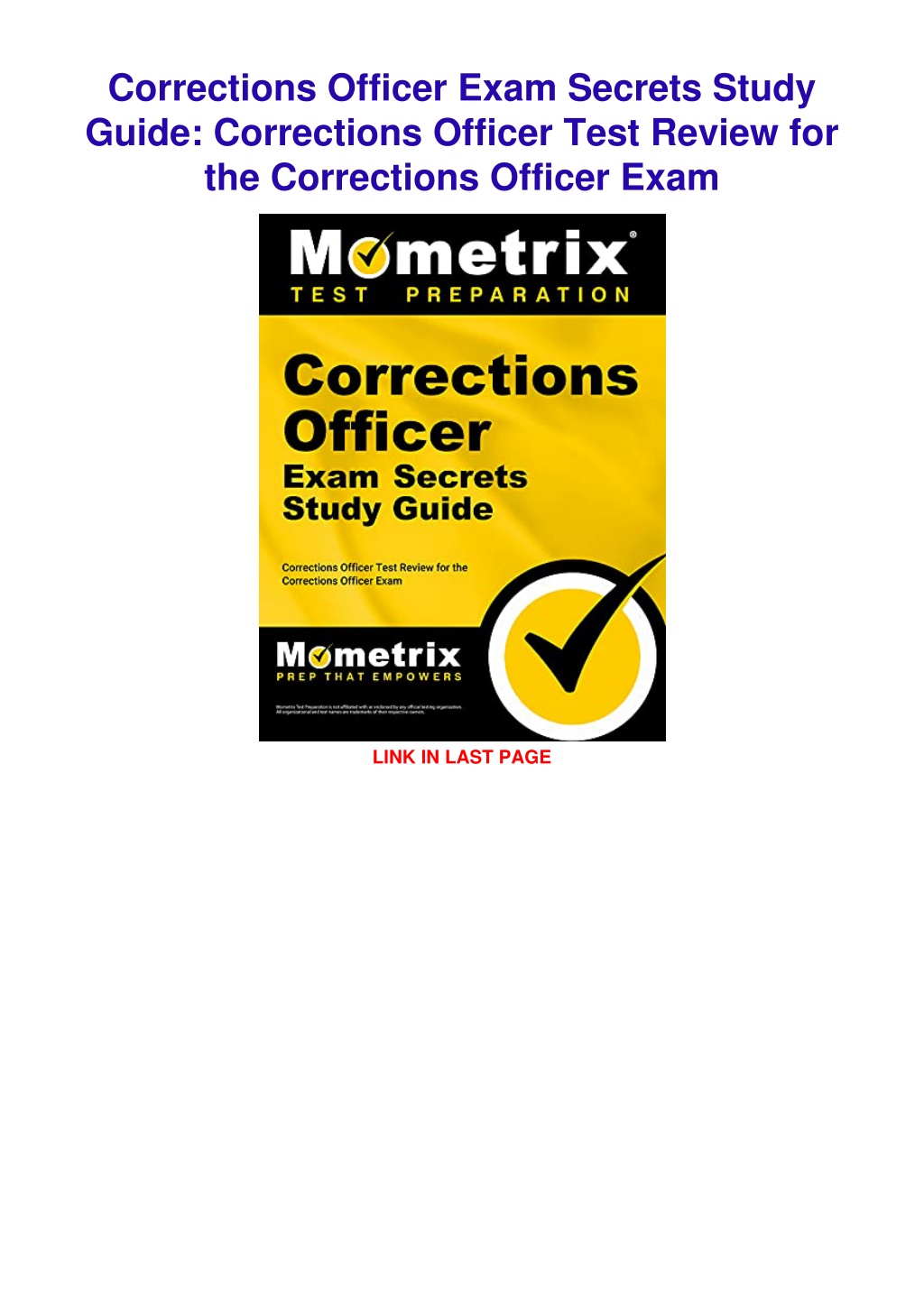 PPT PDF_ Corrections Officer Exam Secrets Study Guide Corrections