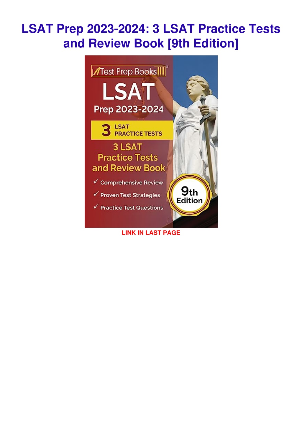 PPT Download Book [PDF] LSAT Prep 20232024 3 LSAT Practice Tests and Review Book [9th