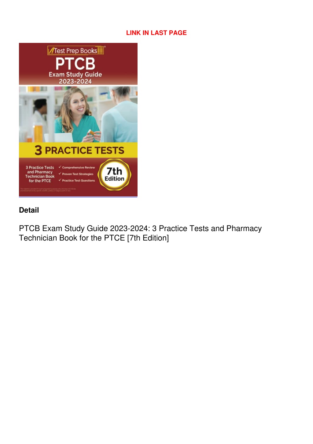 PPT PDF_ PTCB Exam Study Guide 20232024 3 Practice Tests and