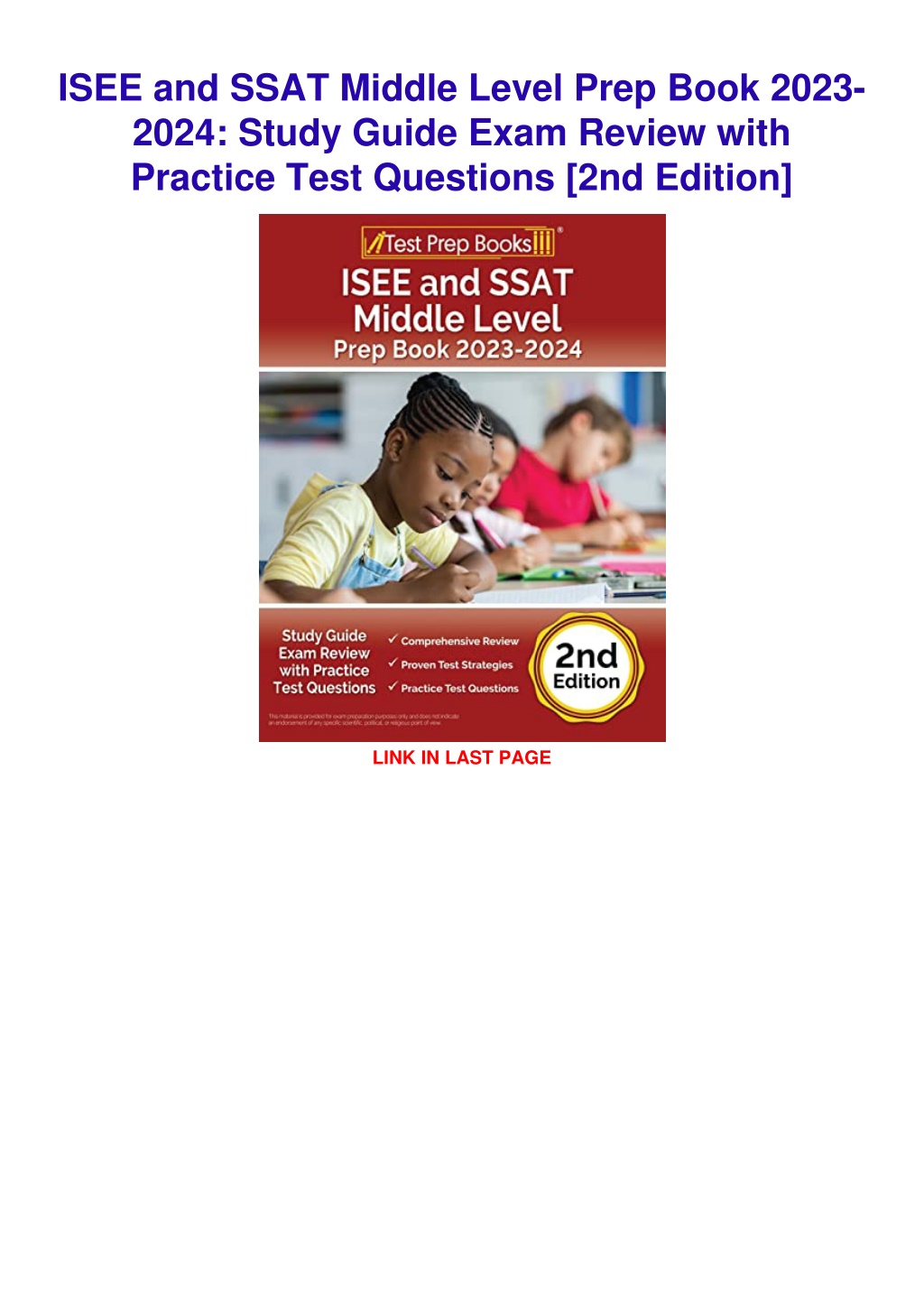PPT PDF/READ/DOWNLOAD ISEE and SSAT Middle Level Prep Book 2023