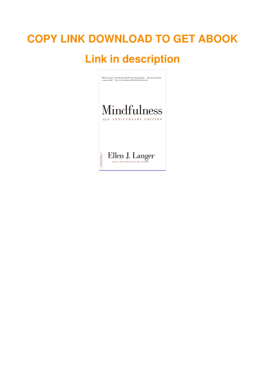 Mindfulness (25th anniversary edition) (A Merloyd Lawrence Book)