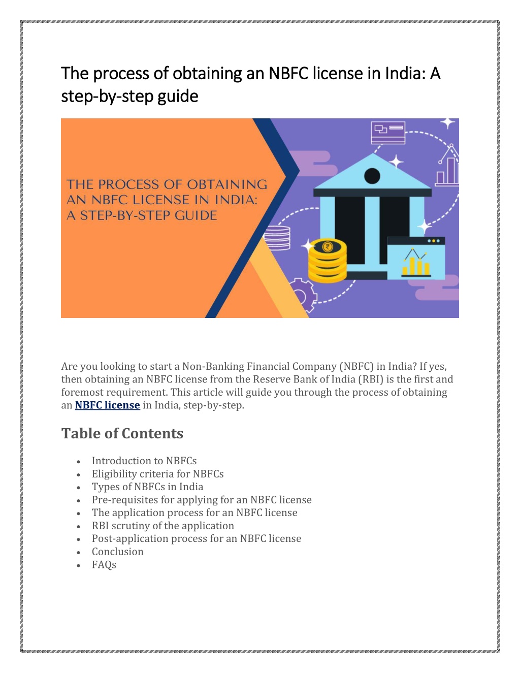 PPT - The Process Of Obtaining An NBFC License In India: A Step-by-step ...