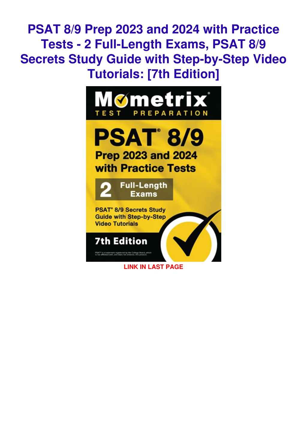 PPT [PDF READ ONLINE] PSAT 8/9 Prep 2023 and 2024 with Practice Tests