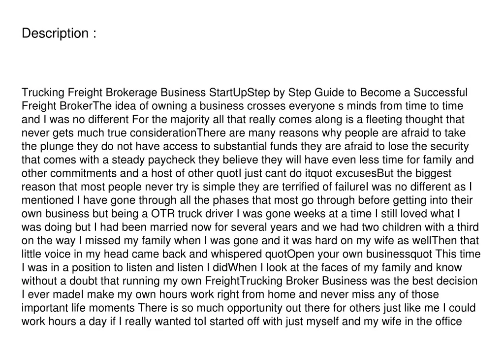 PPT - Download Trucking Freight Brokerage Business Start Up Step By ...