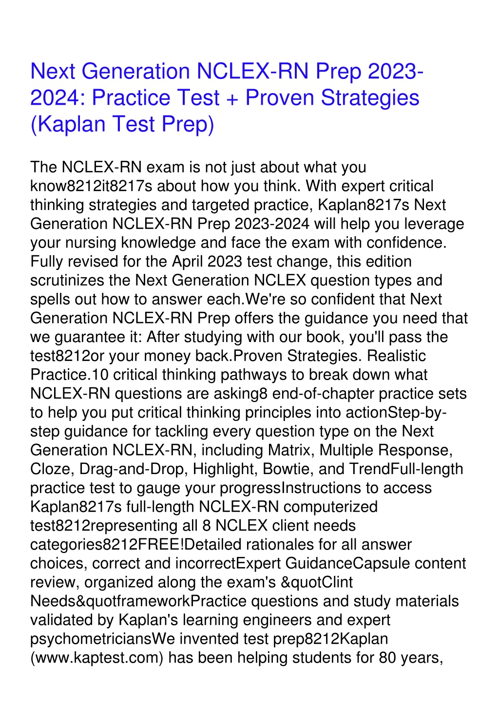 PPT PDF/READ Next Generation NCLEXRN Prep 20232024 Practice Test