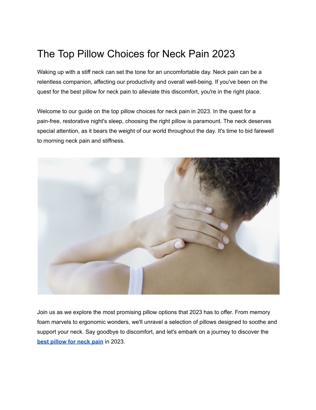 PPT - The Top Pillow Choices for Neck Pain 2023 PowerPoint Presentation -  ID:12509252