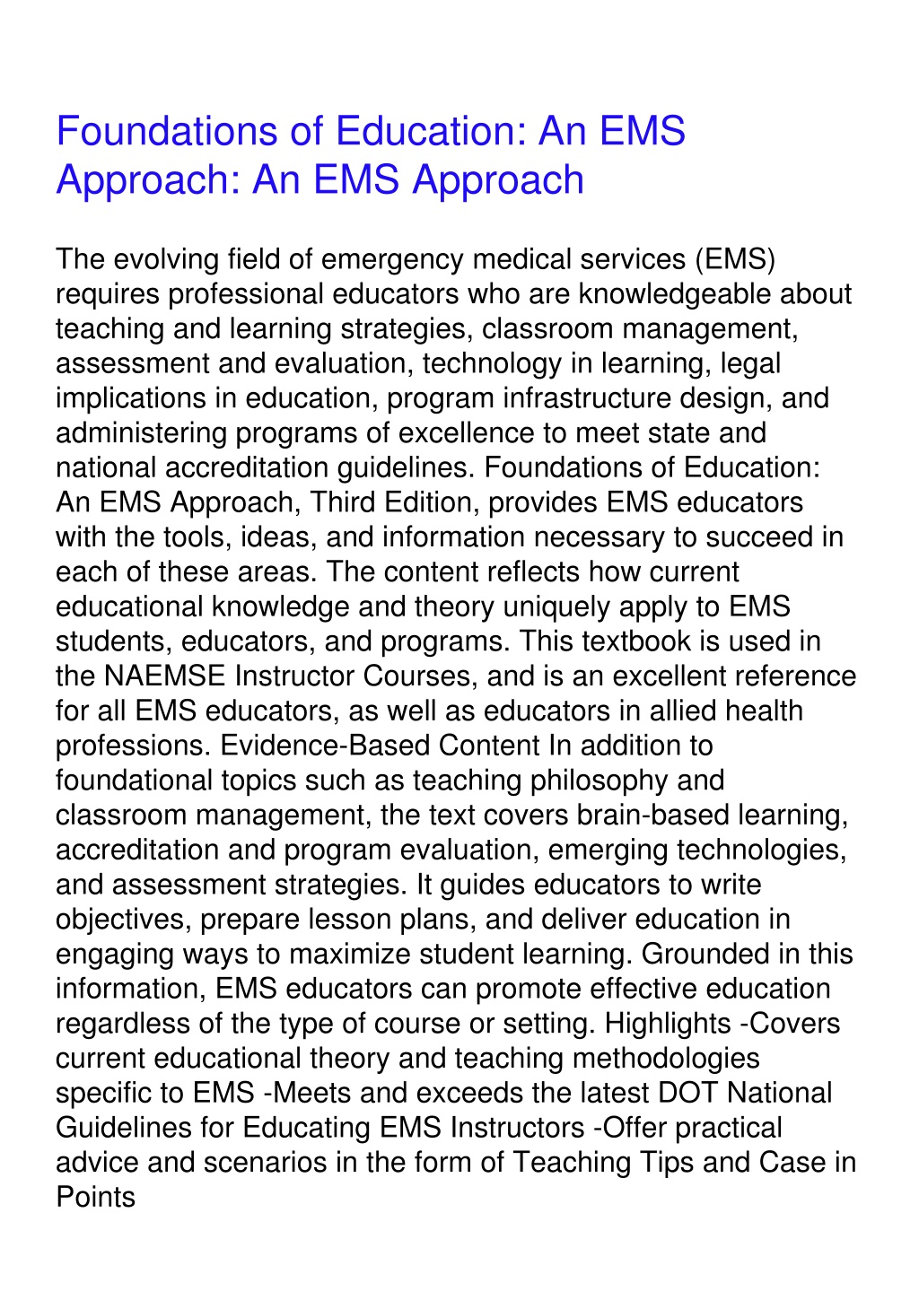Foundations Of Education An Ems Approach L 