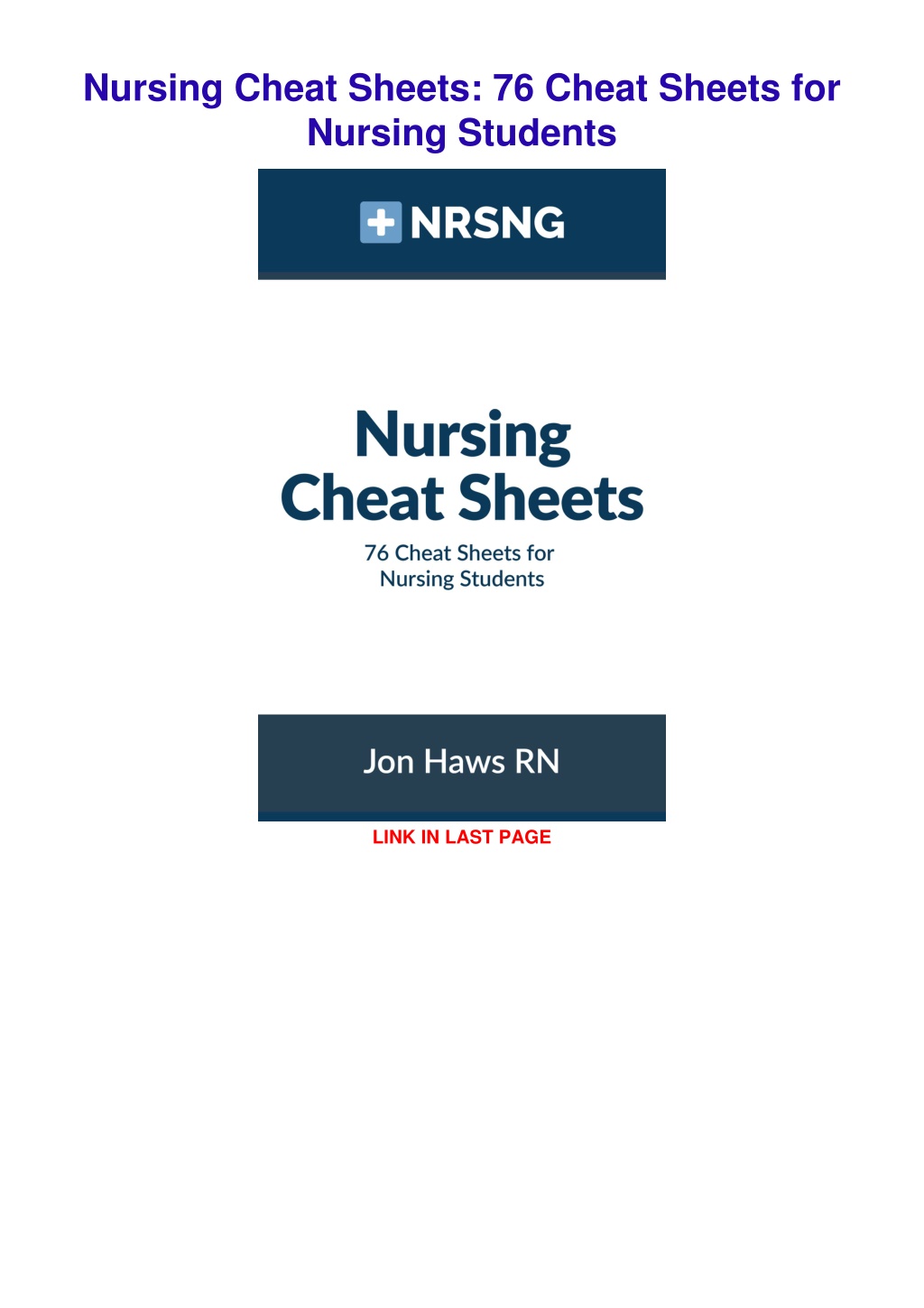 PPT - get [PDF] Download Nursing Cheat Sheets: 76 Cheat Sheets for ...